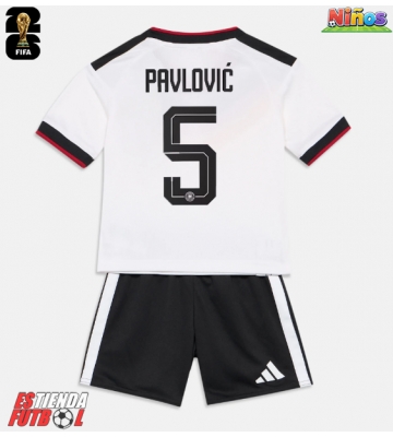 Alemania Aleksandar Pavlovic #5 Primera Equipación Niños Mundial 2026 Manga Corta (+ Pantalones cortos)